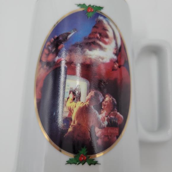 Vintage Coca Cola 1996 Collector Edition Holiday Santa Mug 5 pcs Set 4.5"‎ Tall - Picture 6 of 11